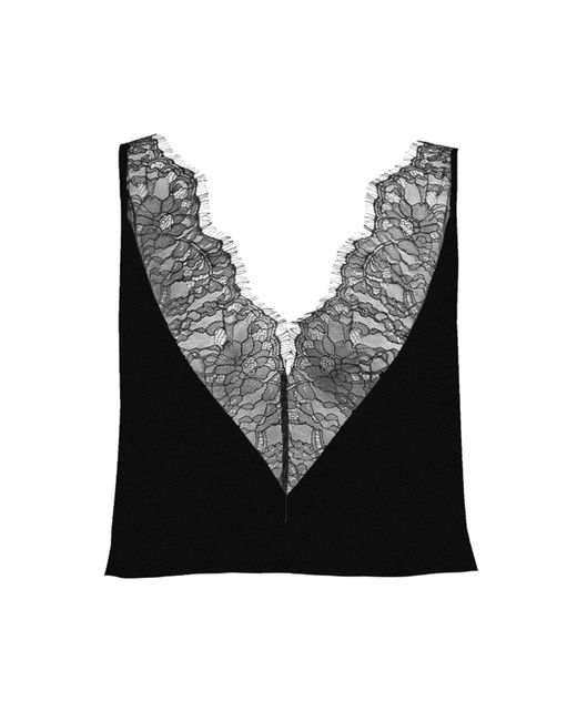 Sleeping with Jacques Black Chilli Silk-Blend Lace Camisole