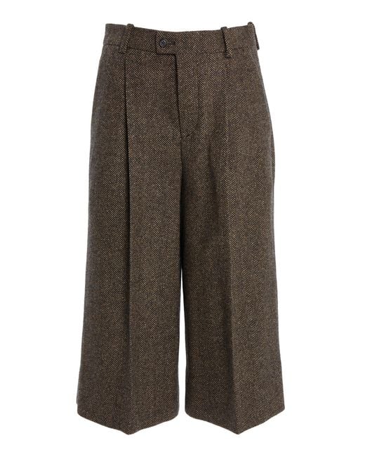 Saint Laurent Green Tailored Virgin Wool Bermuda Shorts