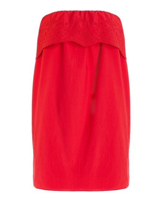 Posse Beryl Embroidered Cotton Mini Dress