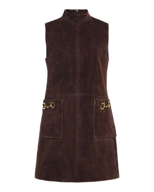 Cara Cara Brown Areeva Lamb Suede Mini Dress
