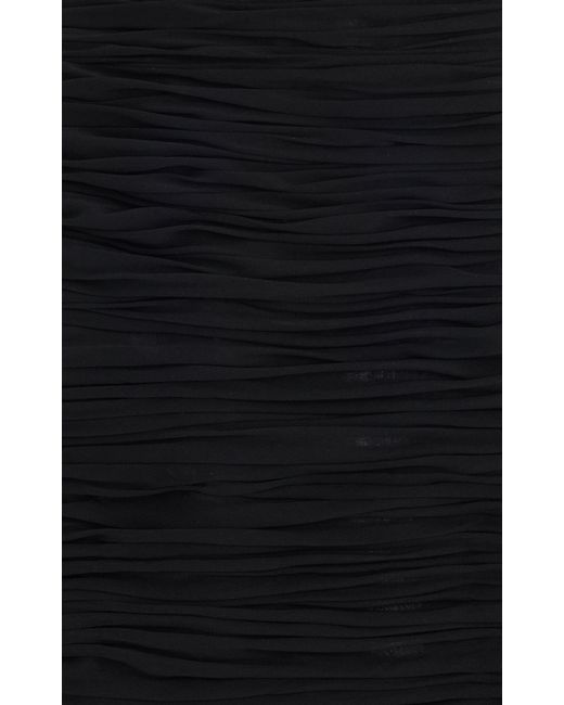 Carolina Herrera Black Strapless Silk Midi Dress
