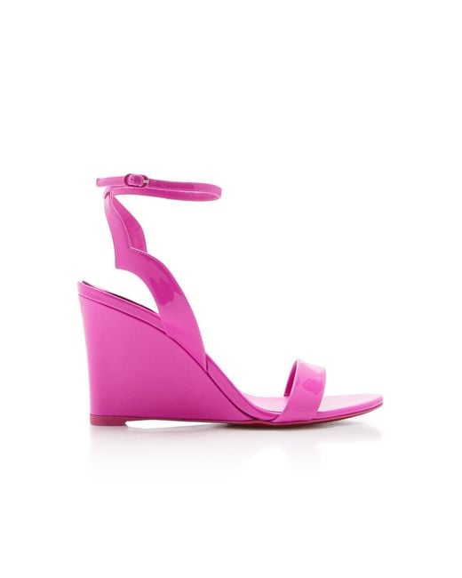 Christian Louboutin Pink Zeppa Chick 85mm Patent Leather Wedges