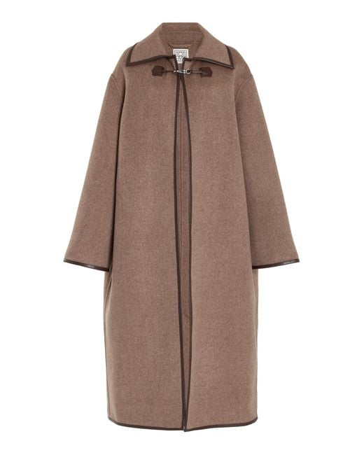 Totême  Brown Double-clasp Wool Coat
