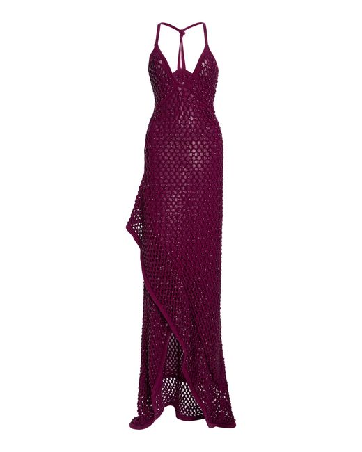 DIOTIMA Purple Riki Cotton-Blend Maxi Dress