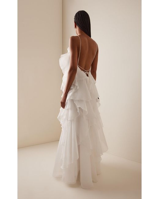 Aje. White Pandorea Layered Maxi Dress