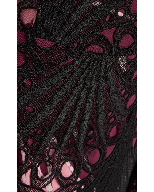 Busayo Black Monife Openwork Cotton Maxi Dress
