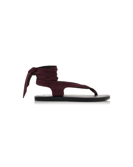 A.Emery Red Elmer Lace-Up Suede Sandals