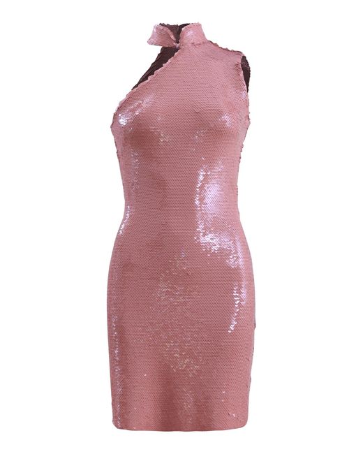 Francesca Miranda Purple Flamingo Sequin Mini Dress