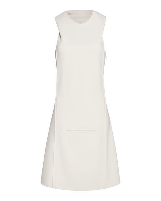 Courreges White Oblique Space Hooded Crepe Mini Dress