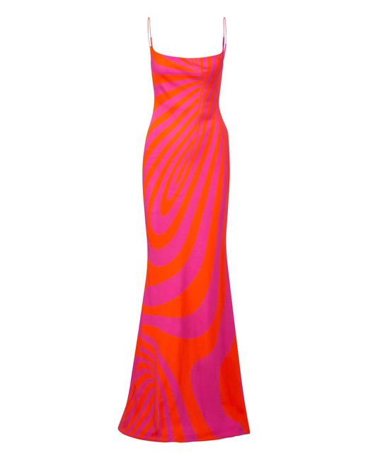 $2295 Brandon Maxwell Women's Pink Yellow Silk Backless Slip Gown
