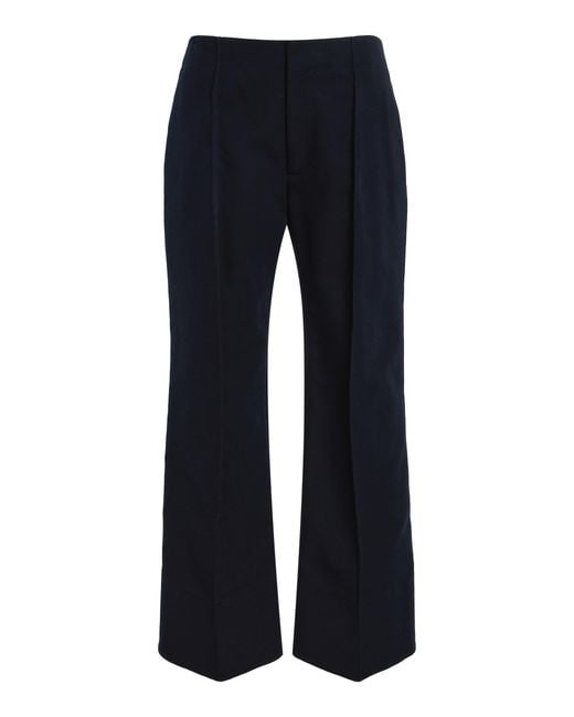 Bottega Veneta Blue Cotton Canvas Cropped Pants