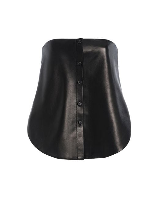 Brandon Maxwell Black The Shea Leather Top