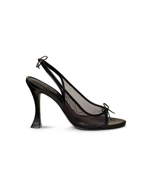 Cult Gaia Black Cici Mesh Slingback Pumps