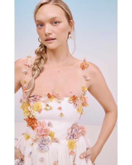 green emerald velvet dress Zimmermann  Zimmermann Floral Midi Dress in Barcelona or Shop Online Mujer  721-000595 01