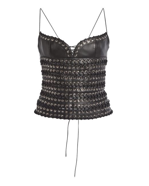 Ludovic de Saint Sernin Black Lee Leather Top