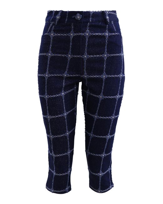 Francesca Miranda Blue Cotton-Blend Crop Pants