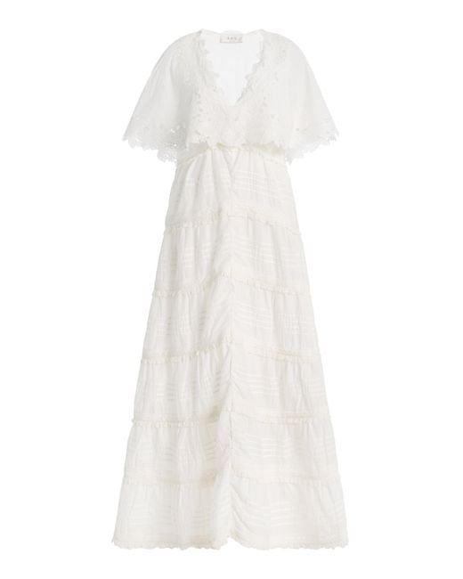 Sea White Eleannora Embroidered Cotton Maxi Dress