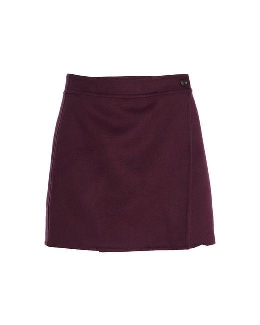 Leset Purple Noah Wool-Cashmere Mini Wrap Skirt