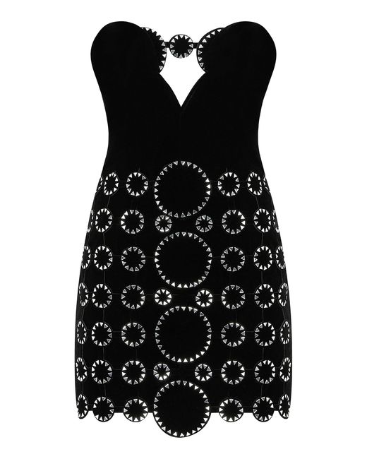 RAISA & VANESSA Black Crystal-embellished Strapless Mini Dress