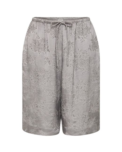 St. Agni Gray Nouveau Jacquard Silk-Blend Shorts