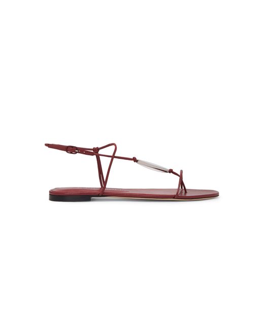 STUDIO AMELIA Red Pierre Leather Sandals