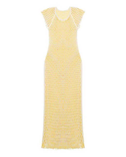 Jonathan Simkhai Yellow Faylen Knit Midi Dress