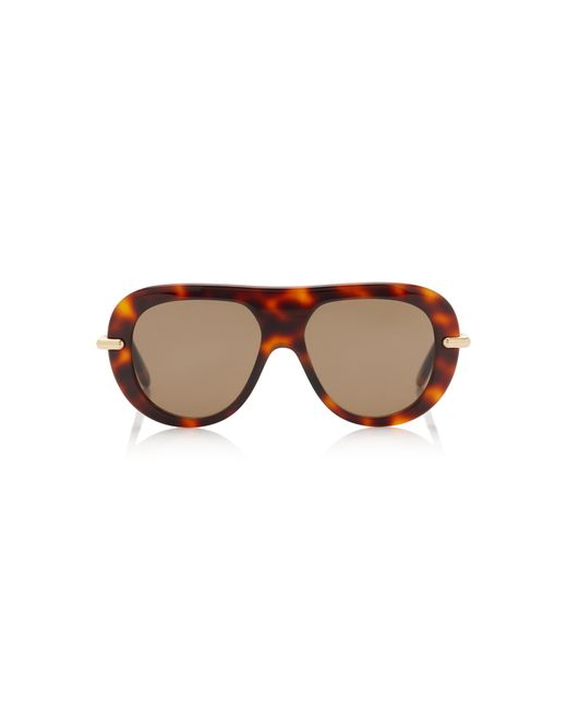 Loewe Brown Aviator-Frame Acetate Sunglasses