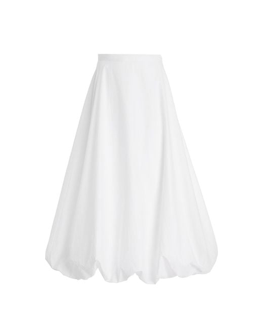 By Malene Birger White Aubrey Bubble-Hem Cotton Maxi Skirt