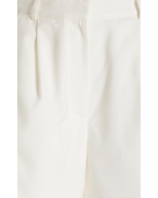 Bevza White High-rise Pleated Shorts