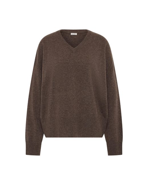 St. Agni Brown V Ribbed Cashmere Sweater