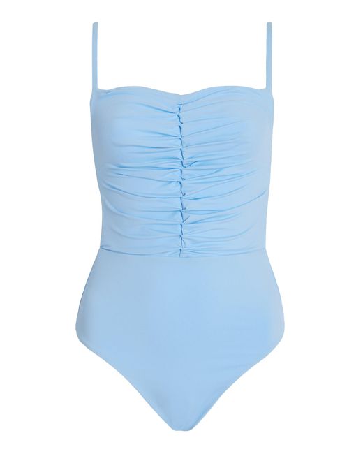 Moré Noir Blue Blair Ruched One-piece Swimsuit