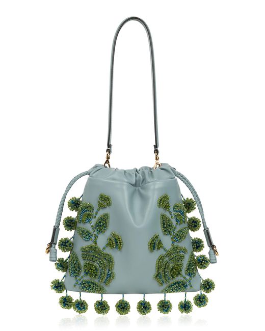 Etro Green Small Leather Kalispera Shoulder Bag