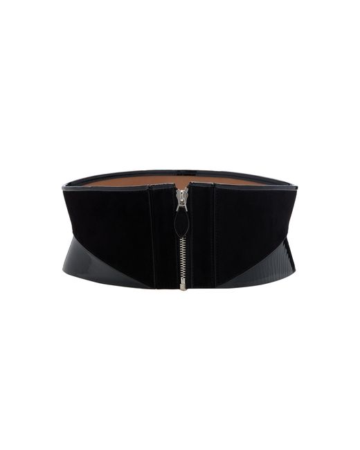 Alaïa Black Leather, Suede Corset Belt