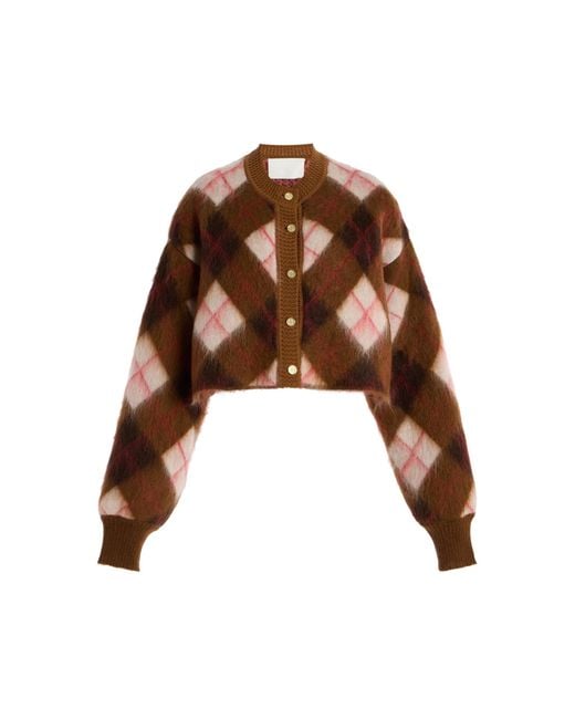 RÙADH Brown The Blane Checked Wool Cardigan