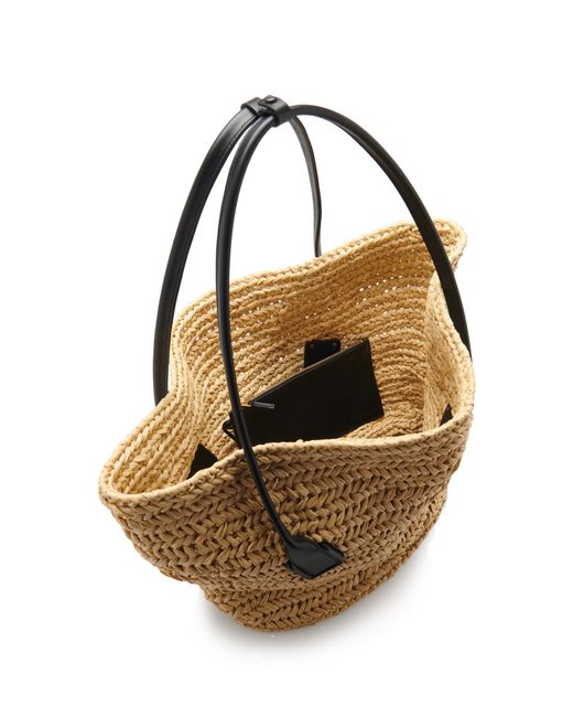 Bottega Veneta Black Medium Arco Crochet Raffia Tote Bag