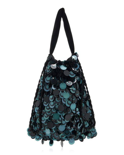 Lizzie Fortunato Blue Gala Sequined Drawstring Pouch