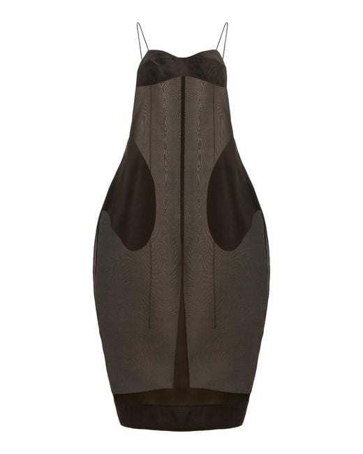 Rohe Brown Sheer Silk-Organza Bustier Volume Midi Dress