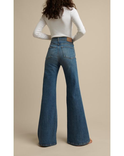 Jeanerica Blue Fuji Stretch High-rise Flared-leg Jeans