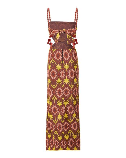 Johanna Ortiz Embroidered Cutout Maxi Dress