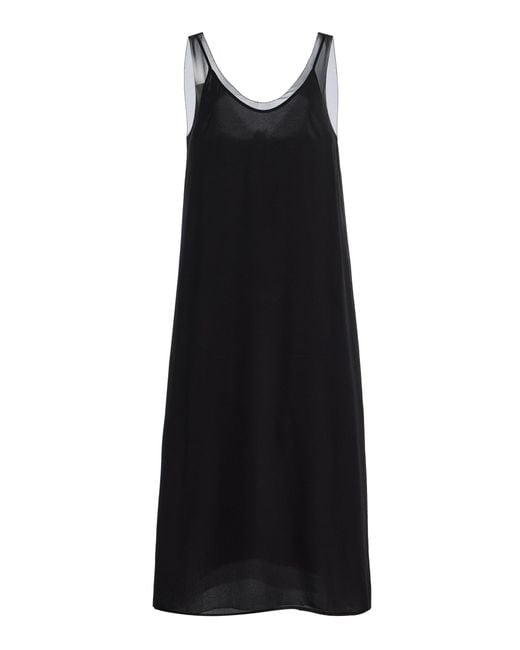 Totême  Black Silk Chiffon Slip Dress