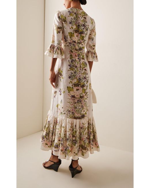 halliday tiered midi dress Zimmermann Halliday Tiered Midi Dress in Spliced Size 3/AU 14
