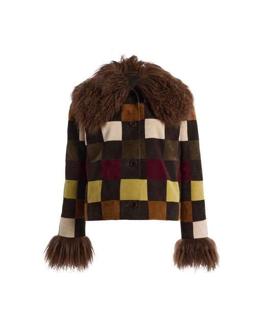Siedres Black Ronch Fur-Trimmed Suede Jacket