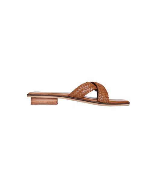 Bembien Brown Iris Leather Slides