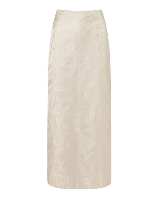 ROAME. Natural Caroline Jacquard Maxi Skirt