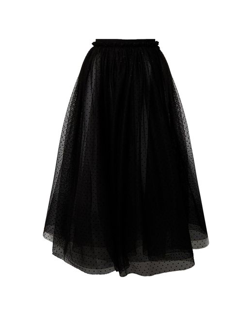 Erdem Black Full Tulle Midi Skirt