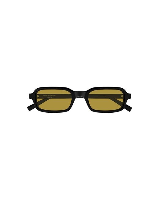 Saint Laurent Green Square-Frame Acetate Sunglasses