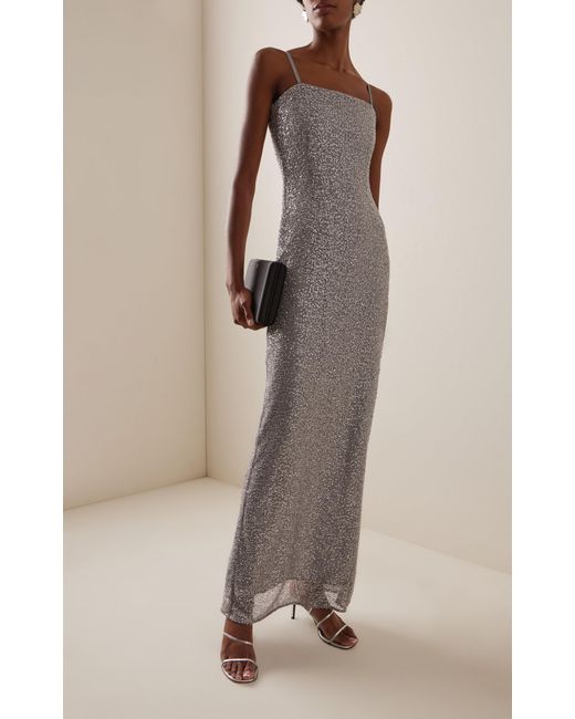 Jonathan Simkhai Gray Xyla Sequined Gown