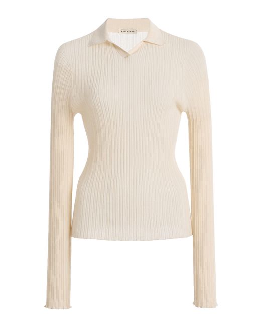 Kallmeyer White Caleb Polo Supefine Cotton Rib Top