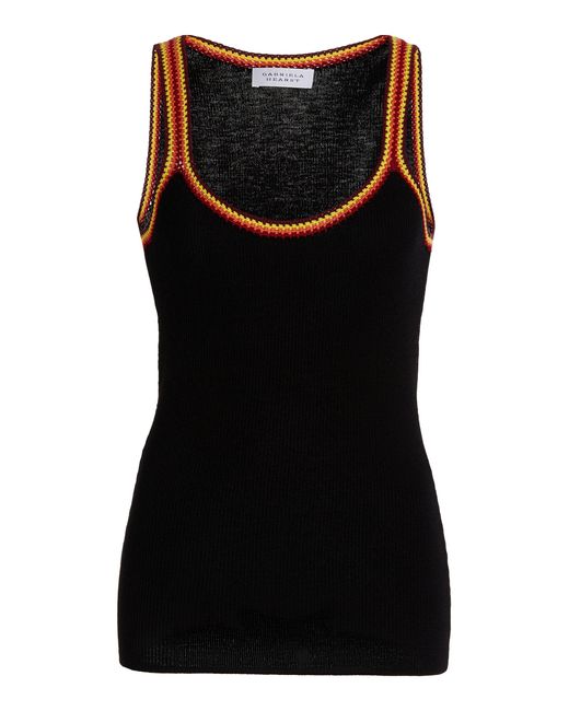 Gabriela Hearst Black Satin Dot Cropped Tank