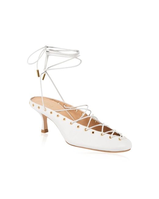 Chloé White Ghillies Mules
